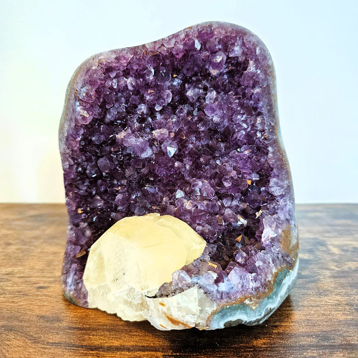 Amethyst Druse mit Calcit, Ø ca. 15 cm, A Qualität