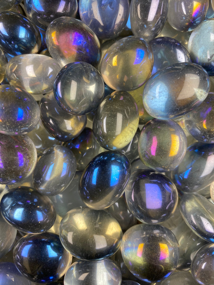 Aura Blue Bergkristall – Engelsschimmer für Seele & Raum, Blue Rainbow Aura | ca. 20 – 30 mm | A+ Qualität | 10 – 20 g